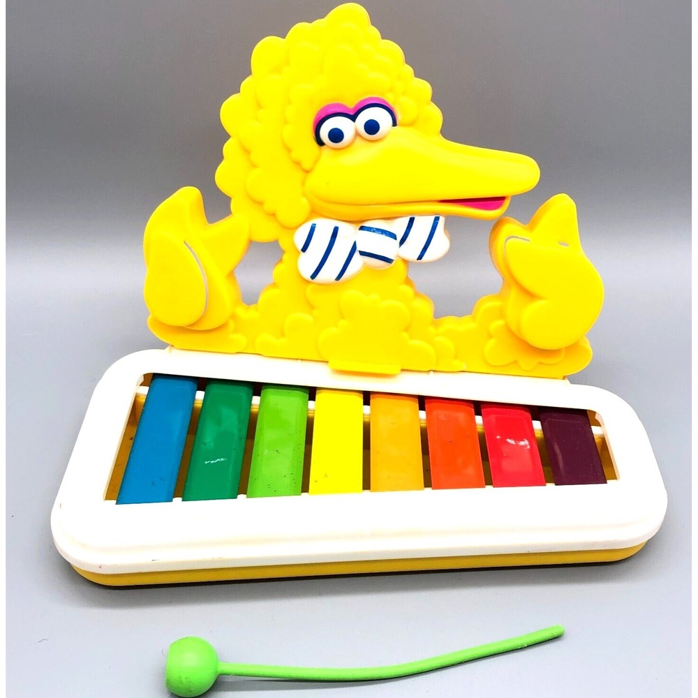 Vintage Sesame Street Big Bird XYLOPHONE Musical Instrument Top 1983 80s Plastic